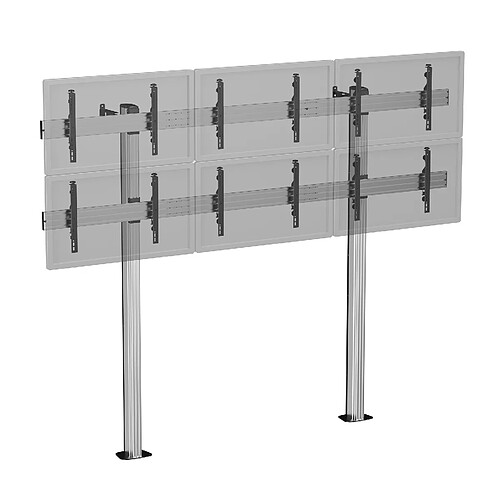 Kimex Support sur pieds pour 6 écrans TV 50''-55'' - Hauteur 240 cm - A visser