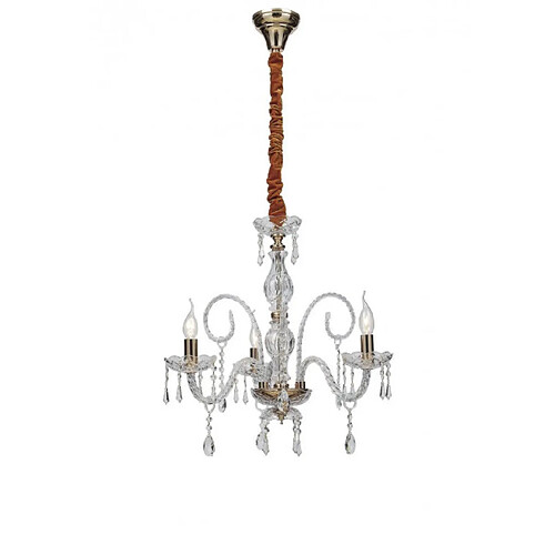 Fan Europe Chandelier sans abats jours Monalisa 3 ampoules Verre,cristal Or