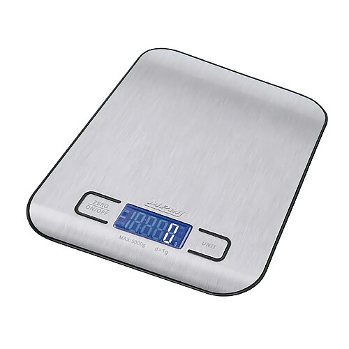 Balance de Cuisine Numérique Acier Inoxydable, Haute Précision 1g, Jusqu'à 5Kg, , Argent, MPM, MWK-02M