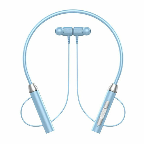 Écouteurs Sans Fil Bluetooth 5.2 Casque De Réduction De Bruit Intra-Auriculaire Casque De Sport Ergonomique Suspendu Au Cou Bleu