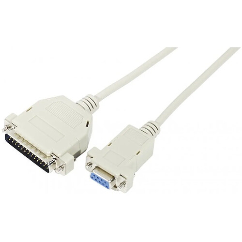 Abi Diffusion Cordon série Null Modem DB9F à DB25M - 3,00m