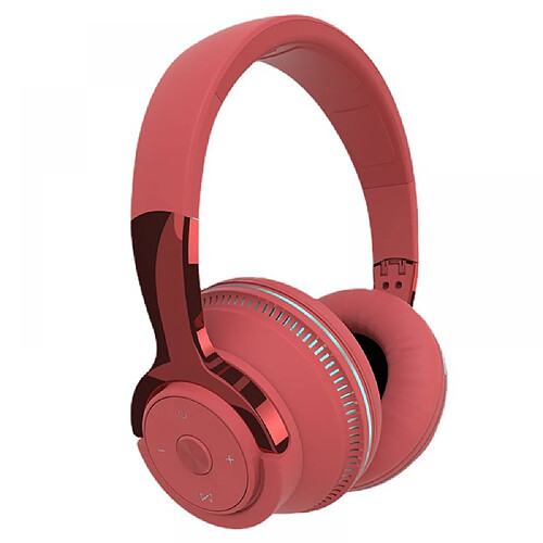 General Casque Bluetooth sur l'oreille, casque stéréo pliable léger sans fil et filaire avec micro, contrôle du volume, casque Bluetooth 5.1 pour iPad/voyage/tablette/PC(rouge)