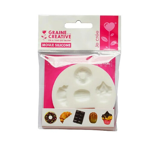 Graines Creatives Moule en silicone mini gourmandises pour pâte polymère