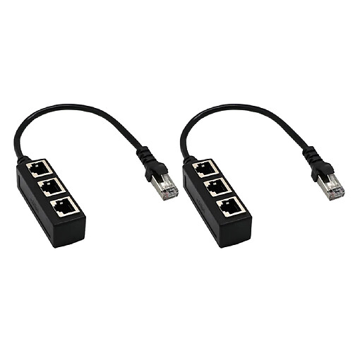 2xRJ45 1 à 3 Ethernet LAN Réseau Séparateur Extender Adaptateur Câble De Connecteur