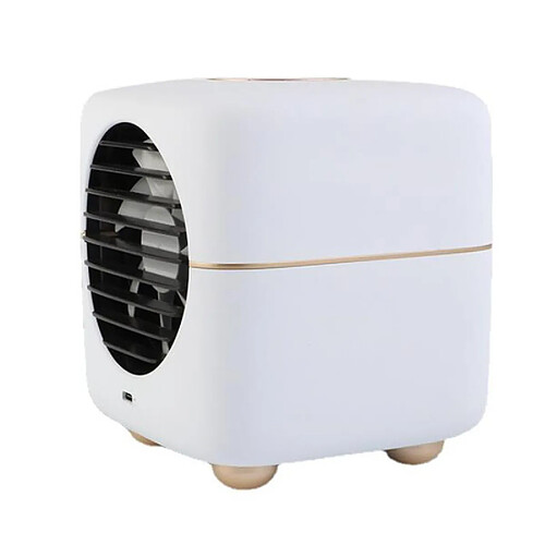 JJBRDZ - Mini Climatiseur de Refroidissement USB Ventilateur de Refroidisseur d'Air Portable Purificateur d'Humidificateur de Bureau pour Chambre de Bureau, Blanc