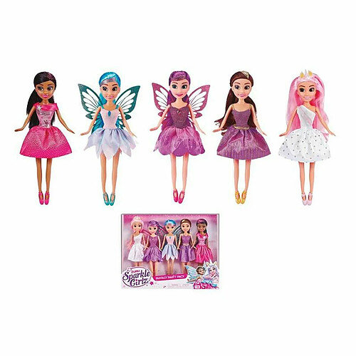 BigBuy Fun Set de Poupées Sparkle Girlz 5 Pièces 25 cm Princesse