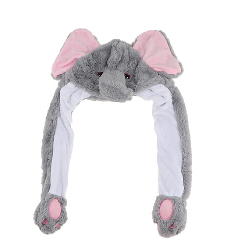 Oreilles de lapin chapeau mobile chapeau de peluche animal mignon en peluche pour enfants éléphant