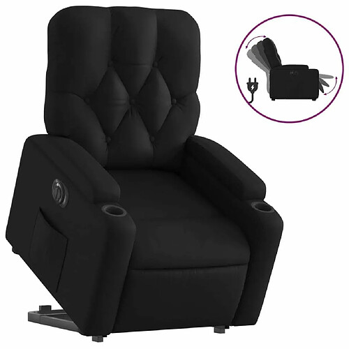 Maison Chic Fauteuil Relax pour salon, Fauteuil inclinable électrique noir similicuir -GKD62658