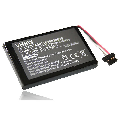 vhbw Batterie 700mAh pour NAVIGON 20 Easy, 20 Plus remplace LIN3740011038020033, LIN3740011049017698, LIN3740011049006022, LIN3740011040008007.