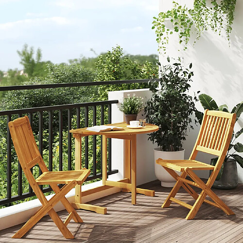 vidaXL Ensemble à manger de jardin pliable 3 pcs bois d'acacia massif