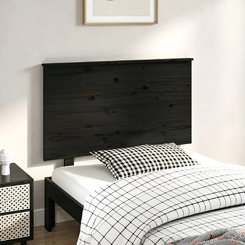 vidaXL Tête de lit Noir 104x6x82,5 cm Bois massif de pin