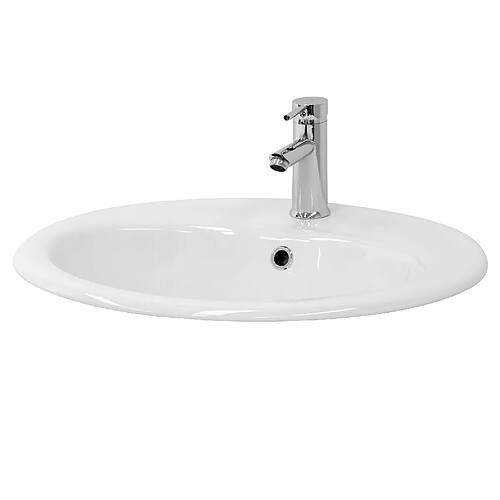 ML DESIGN MODERN LIVING Lavabo ovale 57x195x485 cm blanc en céramique ML-Design