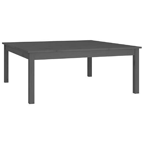 ComfortXL Table Basse Gris 100x100x40 Cm Bois Massif De Pin