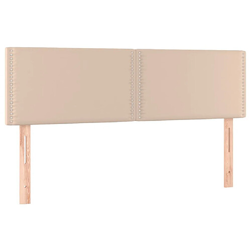 Maison Chic Lot de 2 Têtes de lit design pour chambre - Décoration de lit Cappuccino 72x5x78/88 cm Similicuir -MN56152