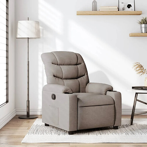 vidaXL Fauteuil inclinable Taupe Tissu