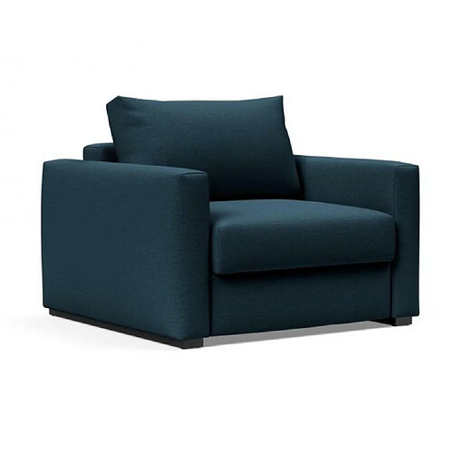 Inside 75 INNOVATION LIVING Fauteuil design avec accoudoirs COSIAL Tissu Argus Navy Blue convertible lit 80*202cm