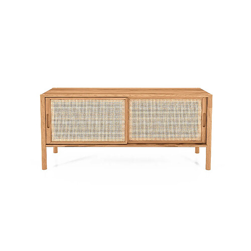 MAISON AUBERTIN Meuble bas hêtre + canage sogno 142x46cm