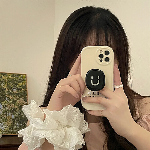 GUPBOO Étui pour iPhone12 Simple Anglais Smiley Support Mobile Phone Case Silicone Femelle