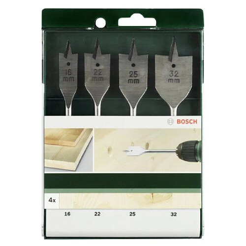 Bosch 2609255275 Jeu de 4 mèches à bois plates