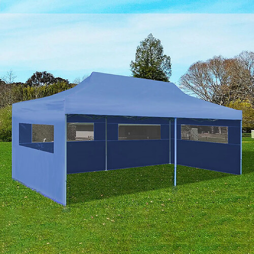 vidaXL Tente de réception pliable bleue 3 x 6 m