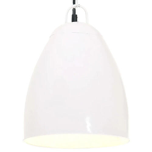 vidaXL Lampe suspendue industrielle 25 W Blanc Rond 32 cm E27