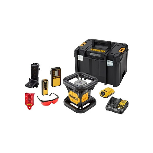 Niveau laser rotatif rouge sansfil à double pente Dewalt DCE079D1R 18 V batterie 2 Ah chargeur