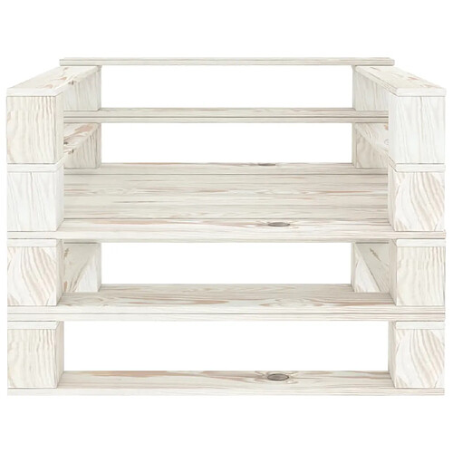 Helloshop26 Fauteuil palette de jardin bois 80 x 67,5 x 60,8 cm blanc 02_0011872