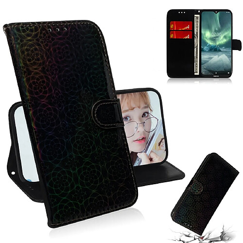 Wewoo Housse Coque Pour Nokia 7.2 solide couleur Coloré Boucle magnétique Etui en cuir PU Flip horizontal avec titulaire et fentes cartes et portefeuille et lanière Noir