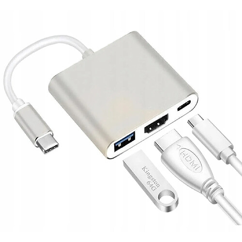 GUPBOO Adaptateur 3 en 1 Hub USB-C HDMI 4K MacBook,JL663