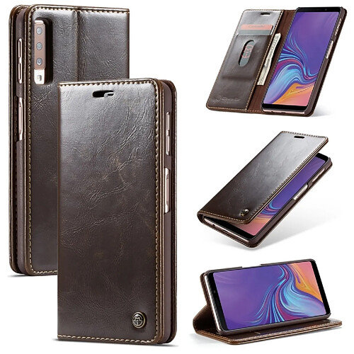 Wewoo Housse Coque CaseMe-003 PU + PC de style professionnel Crazy Horse Texture en cuir à rabat horizontal pour Galaxy A7 (2018), avec porte-cartes et / portefeuille (Marron)