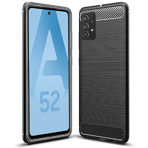 Xeptio Coque brossée noire Samsung Galaxy A52 4G / A52 5G Carbon Fiber Antichoc protection - Samsung Galaxy A52 4G / A52 5G