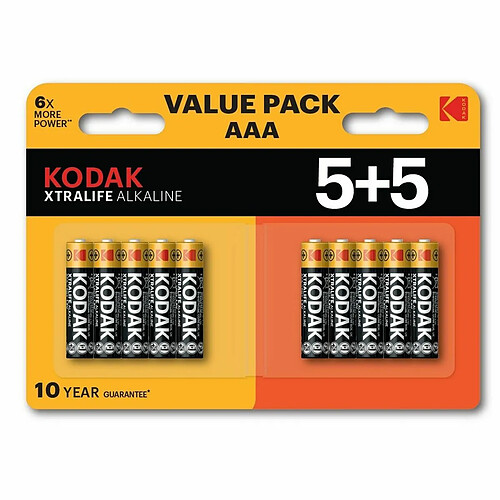 Batteries Kodak XTRALIFE 1,5 V AAA (10 Unités)