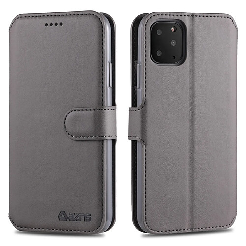 Wewoo Coque Pour iPhone 11 Pro AZNS Texture de mollet Etui en cuir avec rabat magnétique PU support logements cartes et cadre photo Gris