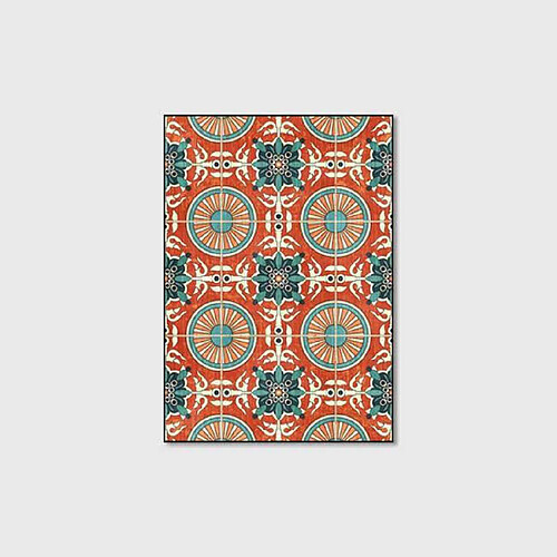 Universal Tapis de lit de chambre à coucher de 80 * 120 cm à motif européen ancien rétro(Orange)