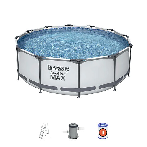 Piscine Hors-sol Tubulaire Bestway Steel Pro Max 366x100 cm Épurateur à Cartouche de 2 006 L/H Échelle