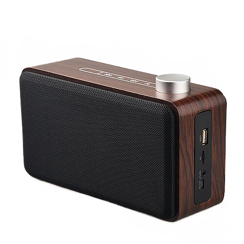 Universal Haut-parleur Bluetooth portable Bluetooth Subwoofer sans fil Stéréo Boîte audio Support Lecteur de musique | Haut-parleurs portables (grain de bois de noyer)