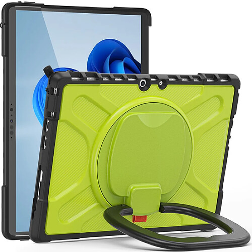 Coque en TPU anti-chocs avec béquille, vert jaunâtre pour votre Microsoft Surface Pro 8