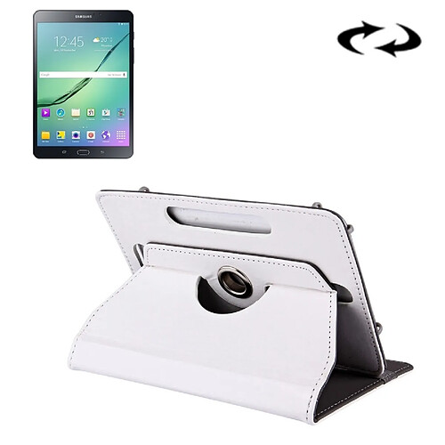 Wewoo Housse Étui blanc pour Samsung Galaxy Tab S2 8,0 T715 / T710, Cube U16GT, ONDA Vi30W, Teclast P86 8 pouces comprimés en cuir Crazy Horse Texture 360 degrés Rotation de protection Shell avec support