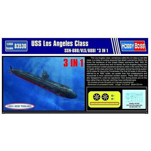 USS Los Angeles Class SSN-688/VLS/688I - 1:350e - Hobby Boss