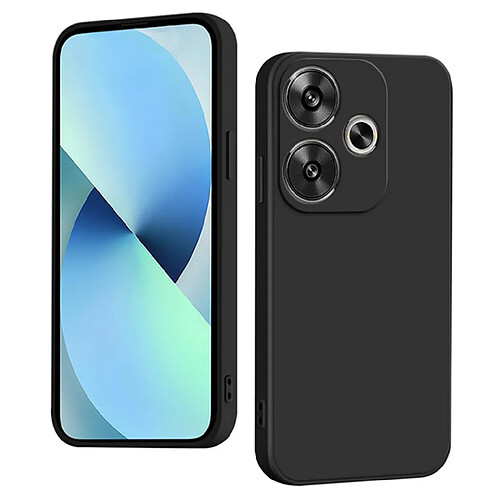 Htdmobiles Coque pour Xiaomi Redmi Turbo 3 5G et Poco F6 5G - housse etui silicone gel fine + verre trempe - NOIR