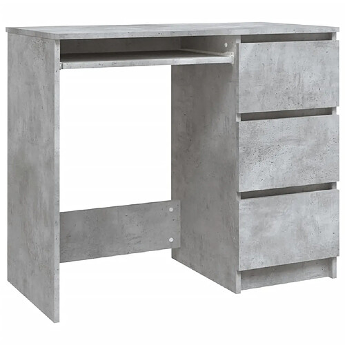 Maison Chic Bureau,Table de travail pour chambre Gris béton 90x45x76 cm Aggloméré -GKD32966