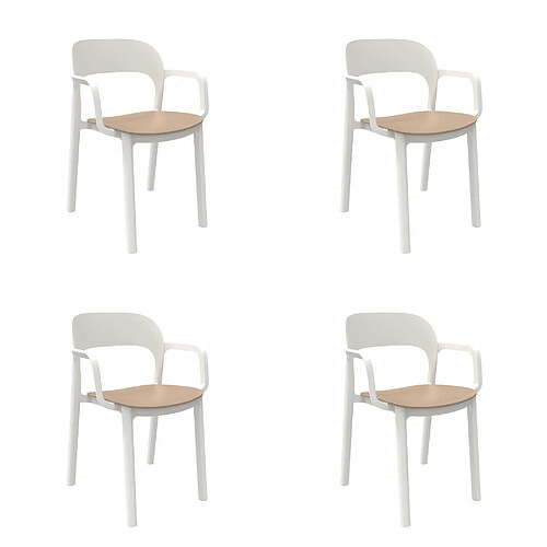 Set 4 Fauteuil Ona Assise Colorée - RESOL