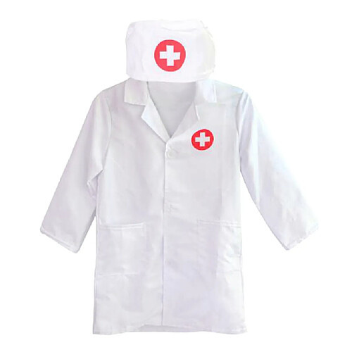 Enfants Laboratoire Uniforme Scientifique Médecin Infirmière Rôle Jeu Costume Cosplay Blanc