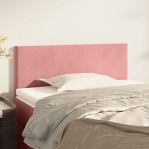 vidaXL Tête de lit Rose 90x5x78/88 cm Velours