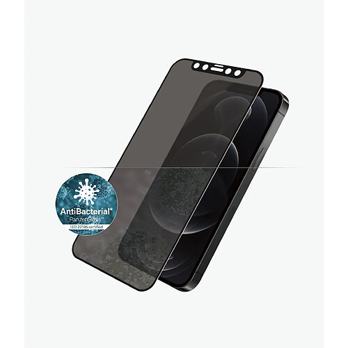 PANZERGLASS - PanzerGlass Apple iPhone 12/12 Pro Compatible avec les coques Friendly confidentialité AB, Noir