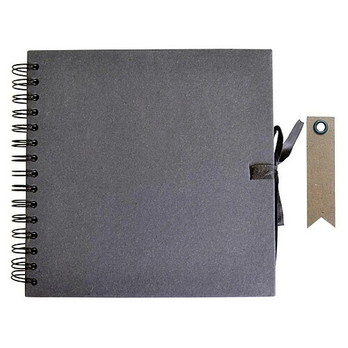 Youdoit Carnet Scrapbooking 20 x 20 cm Noir + 20 étiquettes kraft Fanion