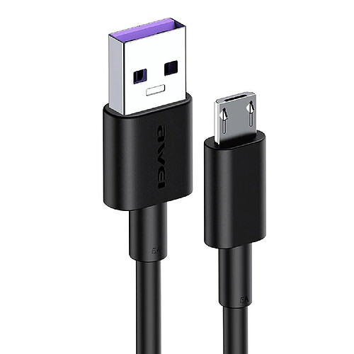 Wewoo Câble USB CL-77M 5A Interface USB vers Micro USB Câble de données TPE Smart Fast ChargeLongueur de câble 1 m noir