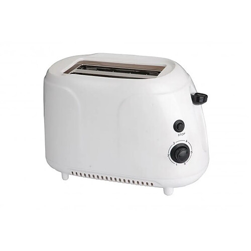 Totalcadeau Grille-pain à 2 orifices blanc 750W - Accessoire pas cher pour toast, pain petit déjeuné pas cher