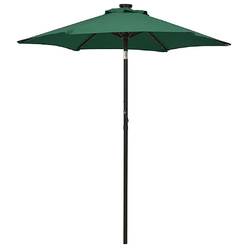 vidaXL Parasol de jardin avec lumières LED vert 200x211 cm aluminium