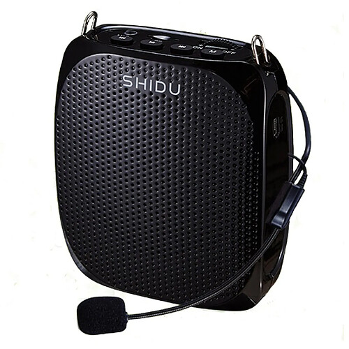 Universal Amplificateur vocal rechargeable Portable Professeur Microphone filaire Mini haut-parleur audio stéréo naturel pour l'enseignant | Haut-parleur portable (noir)